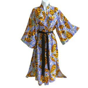KiMoNo KaFTaN Corey Lynn Calter Anthropologie Duster Steampunk Abstract Frond